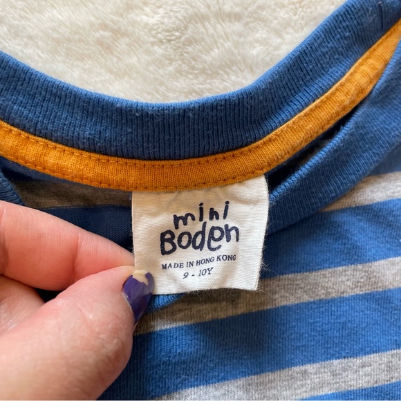 Mini Boden Boys Striped Graphic Long Sleeve T-Shirt size 9-10 years - Picture 3 of 5